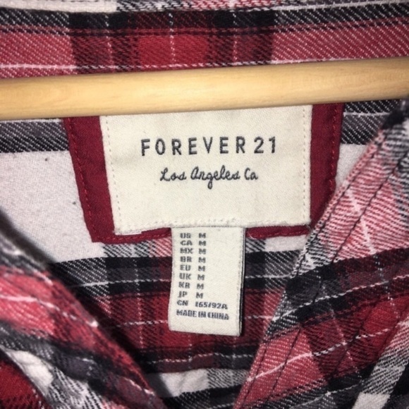 Forever 21 Red Plaid Hoodie - Picture 6 of 6